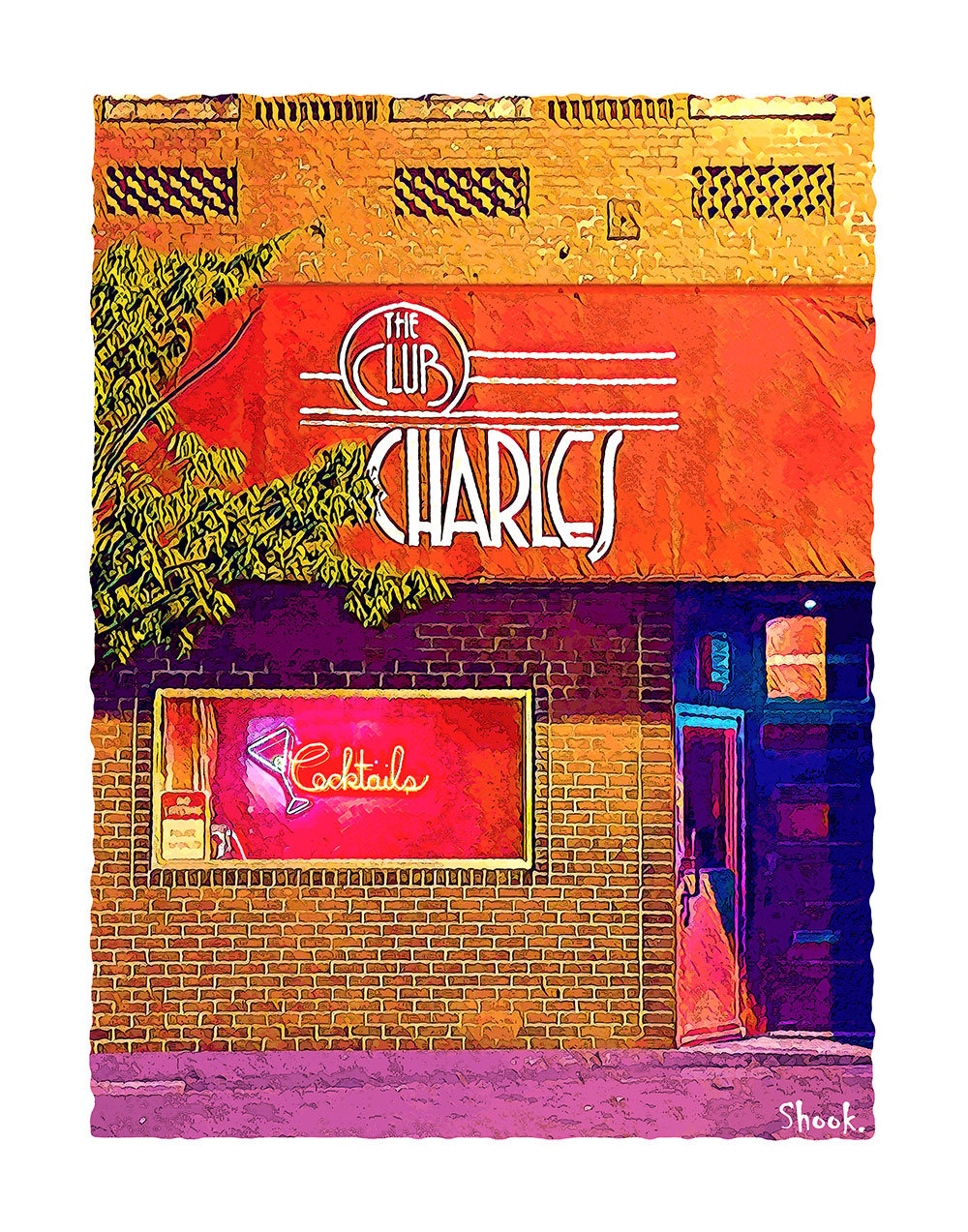 Club Charles, Baltimore MD Giclée Art Print (Multi-size options)