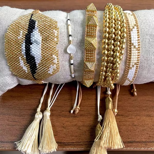 Image of Set pulseras Gold Lip