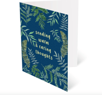 Image 1 of Sending warm & Caring thoughts ferns design card