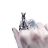 Bastet ring in sterling silver or gold