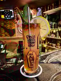 Image 1 of Thirsty Monsters 13.5 oz Zombie Collins Glass  ORANGE & BLACK 