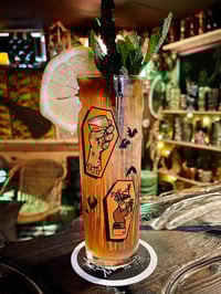 Image 3 of Thirsty Monsters 13.5 oz Zombie Collins Glass  ORANGE & BLACK 
