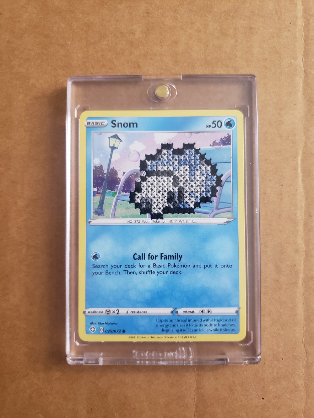 Snom (Shining Fates) Cross Stitch Card