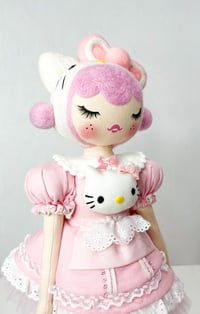 Image 1 of RESERVED FOR TAMARA Medium Art Doll Hello Kitty Inspired Pink 
