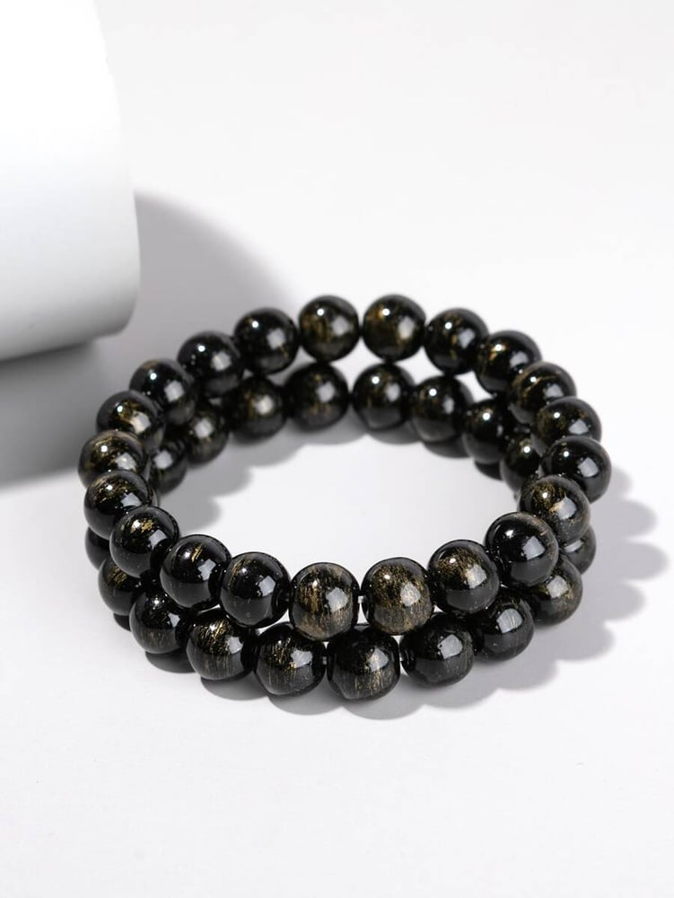 Image of Obsidian Gold Bracelet 
