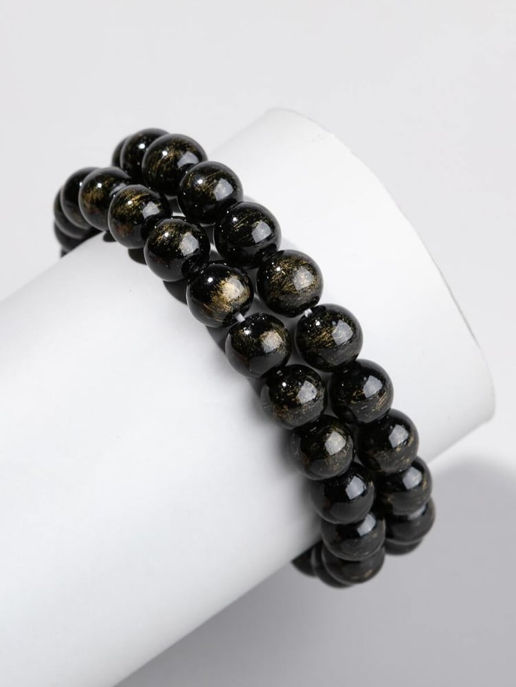 Image of Obsidian Gold Bracelet 