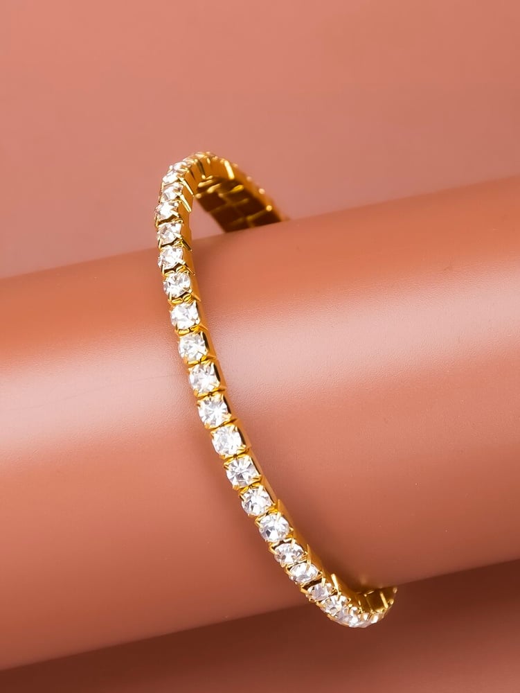 Image of Gold Rhinestone Cuff 