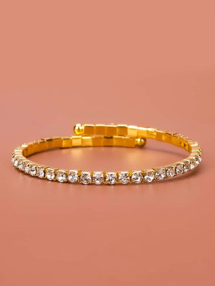 Image of Gold Rhinestone Cuff 