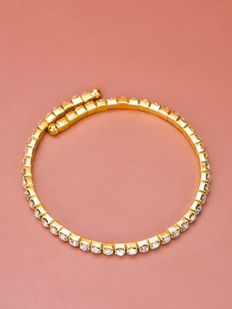 Image of Gold Rhinestone Cuff 