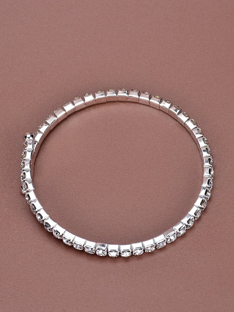 Image of Silver Rhinestone Cuff Bracelet