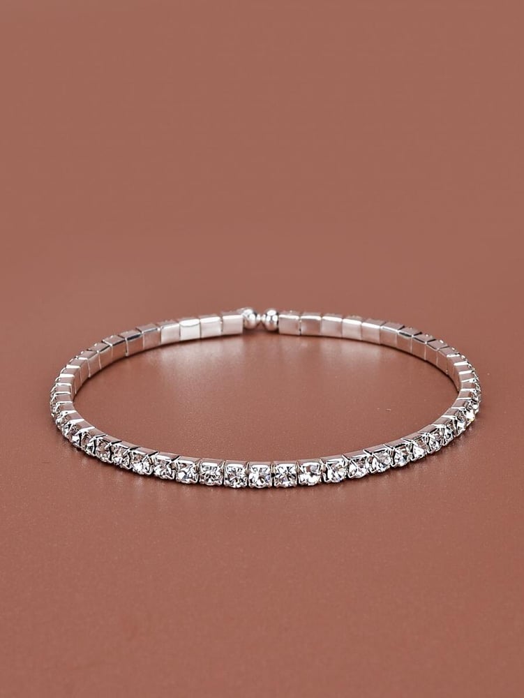 Image of Silver Rhinestone Cuff Bracelet