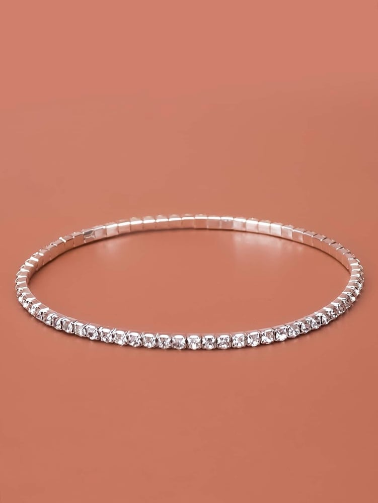 Image of Silver Rhinestone Anklet