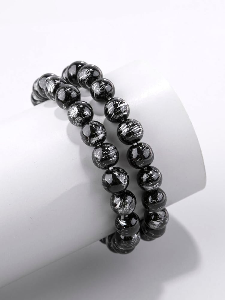 Image of Obsidian Silver Bracelet