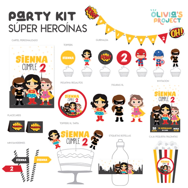 Image of Party Kit Súper Heroínas