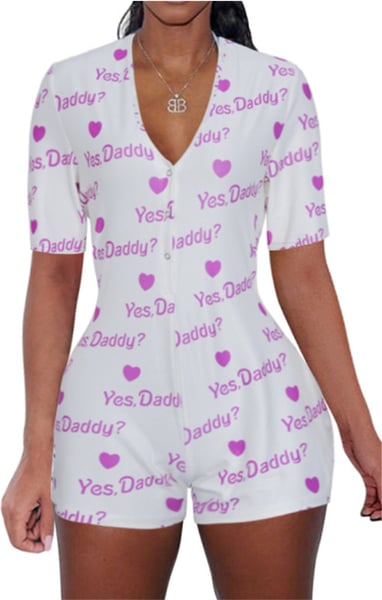 Image of Yes Daddy onesie in white