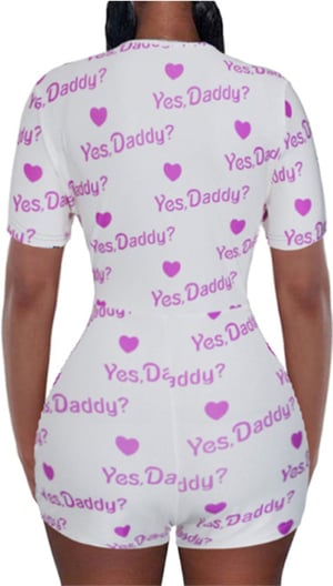 Image of Yes Daddy onesie in white