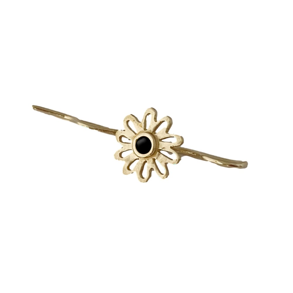 Image of Flower Bobby Pin with Black Onyx