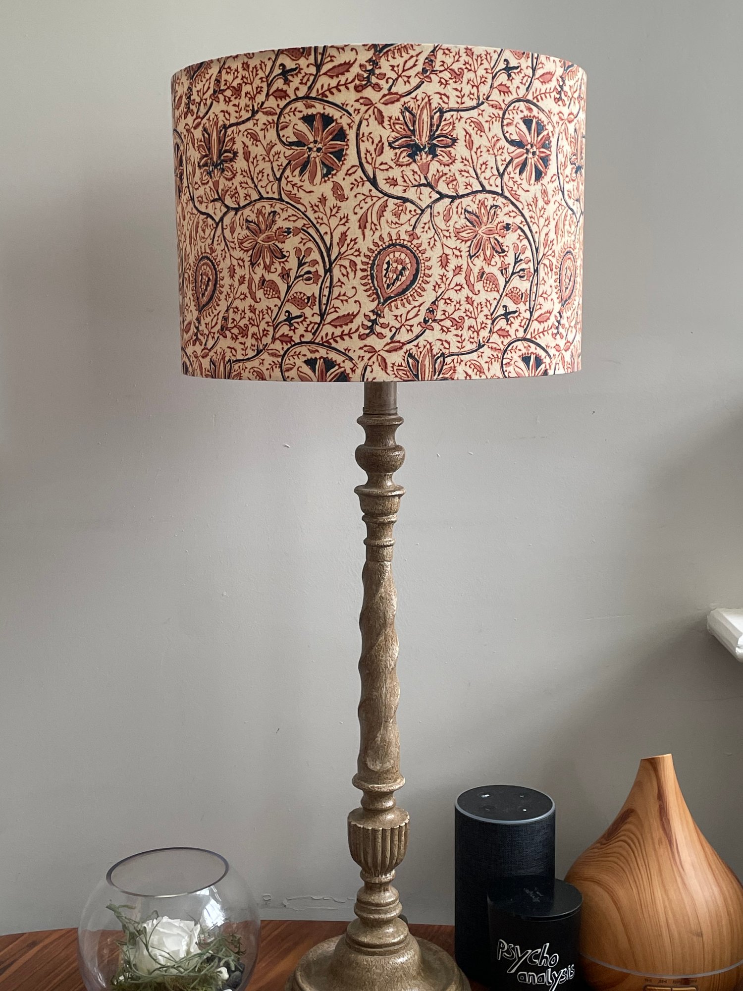 Image of Blossoms and Pomegranates in Salmon Blue Shade