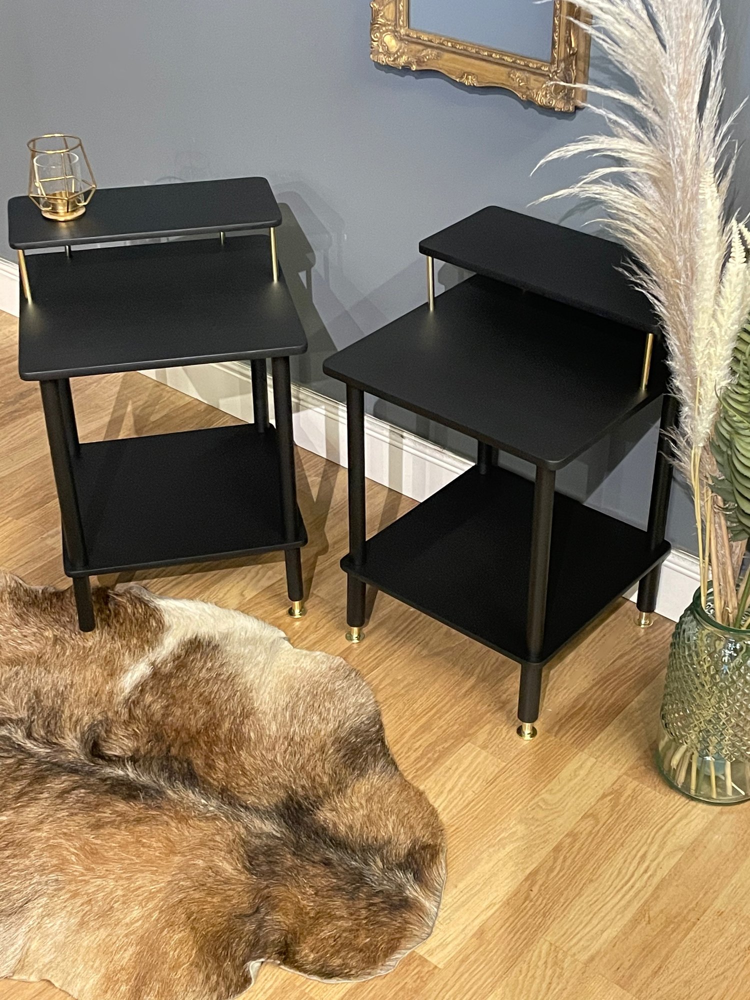 Image of Black & Gold bedside tables 