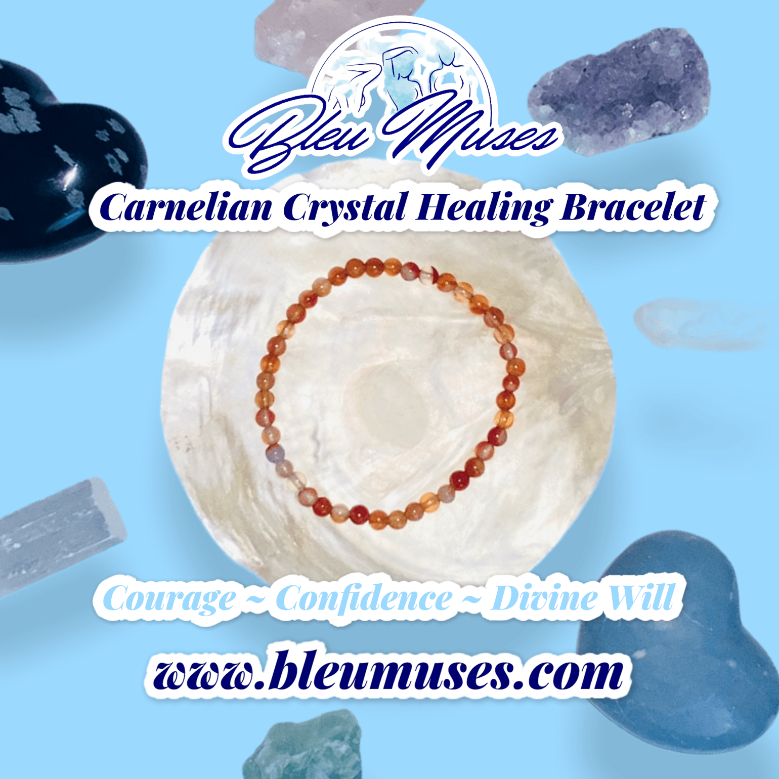 Image of Carnelian Healing Crystal Bracelet 