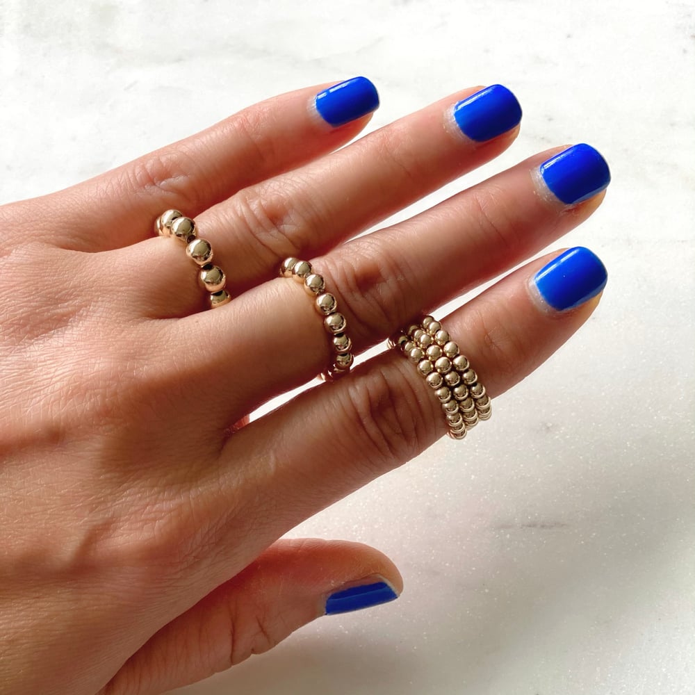 Image of Gold Beaded Stacking Rings