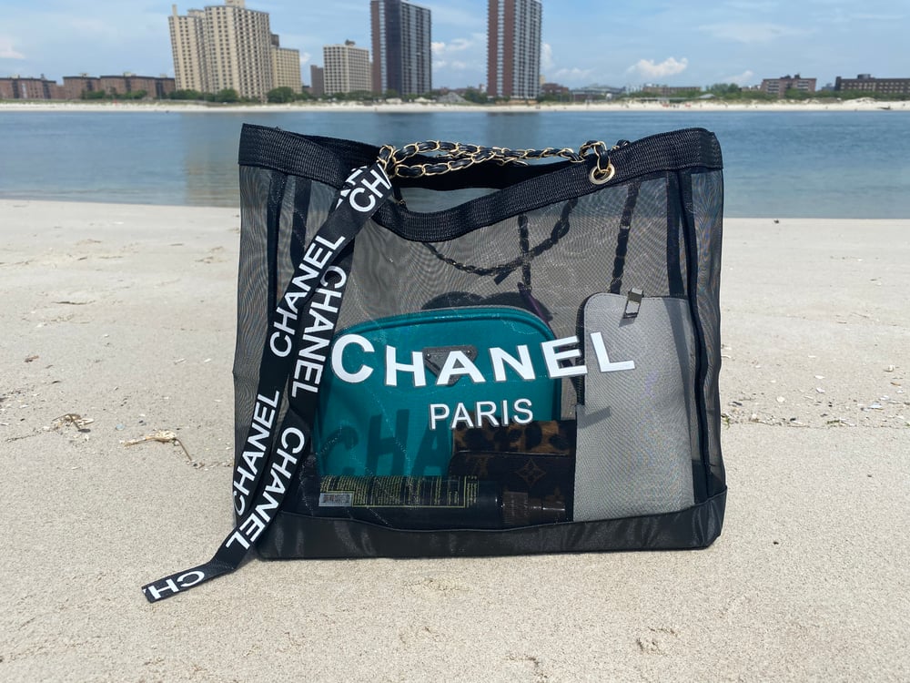 chanel mesh beach bag tote