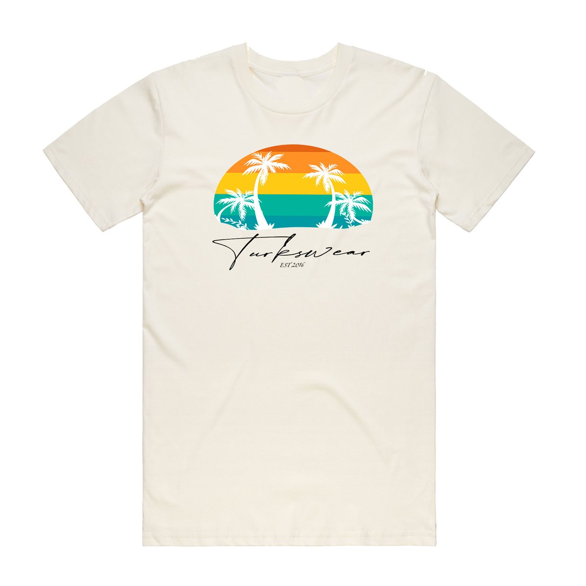 Rainbow palmtree Print T-shirt | Turkswear