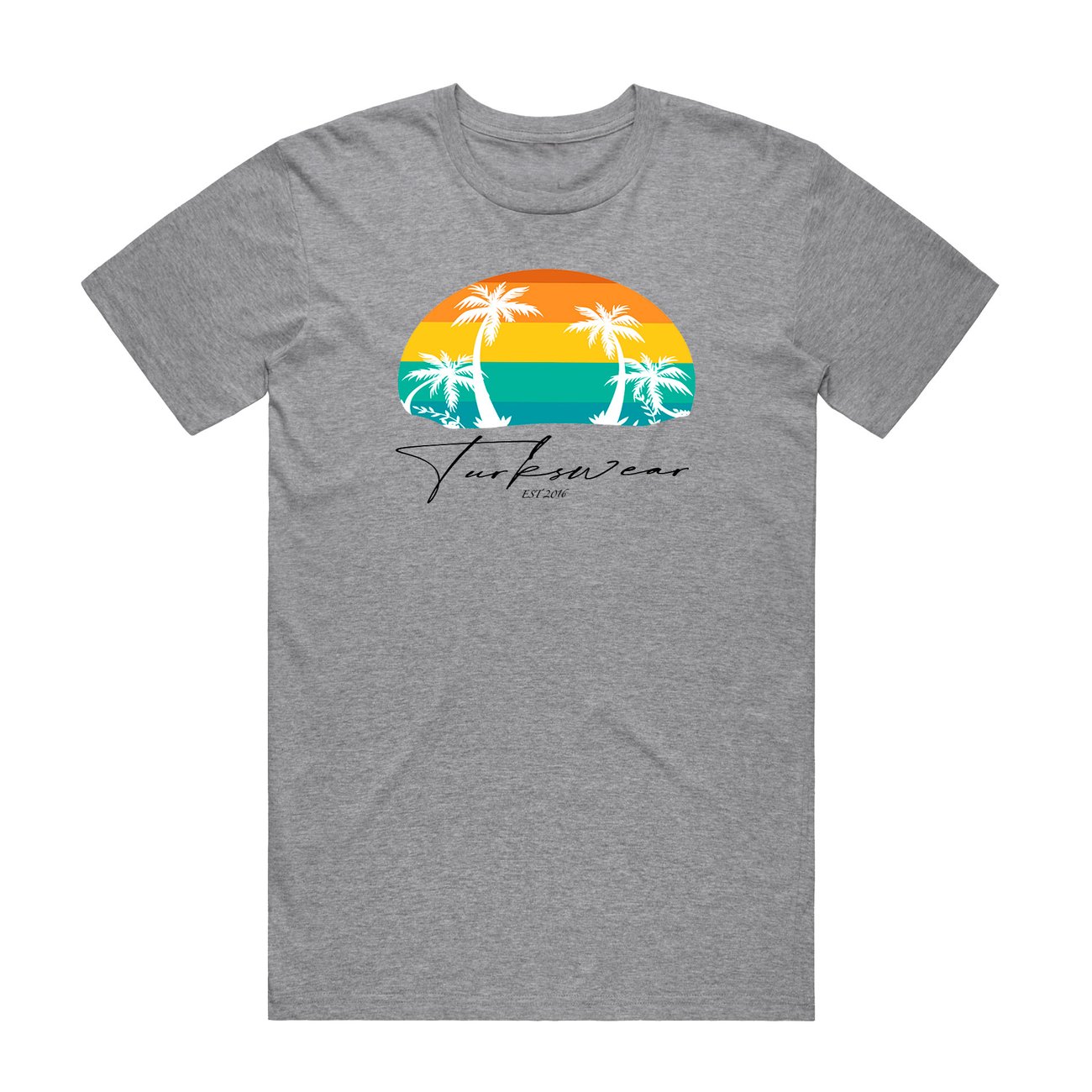 Rainbow palmtree Print T-shirt | Turkswear