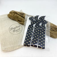 POLKA DOTS - GOLD FOIL PRINTED ELASTIC HAIR TIES