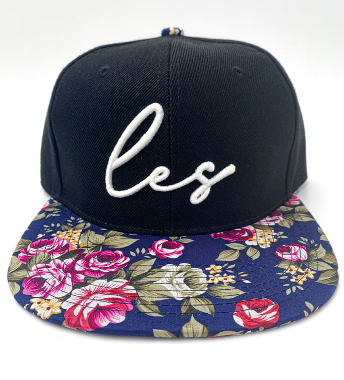 Image of Navy LES Floral Snapback