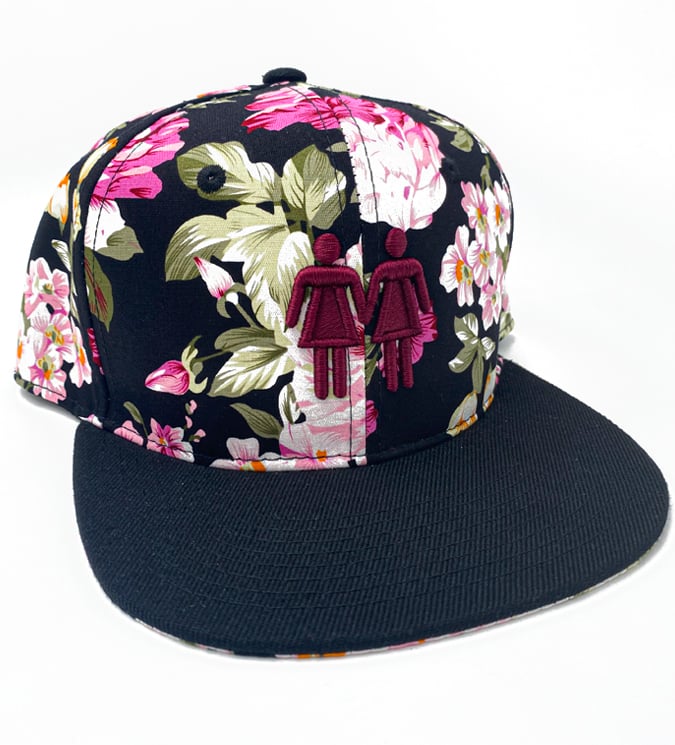 Image of WINE TWO WOMEN SYMBOL FORAL SNAPBACK