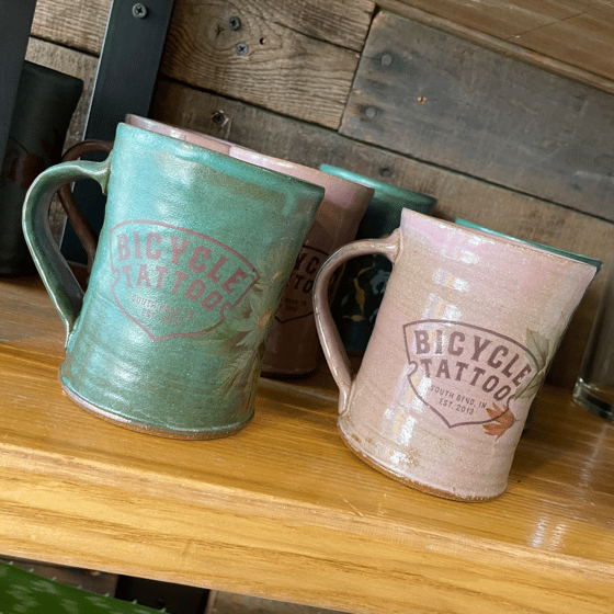 Image of Bicycle Tattoo - Hand Thrown Diner Coffee Mug