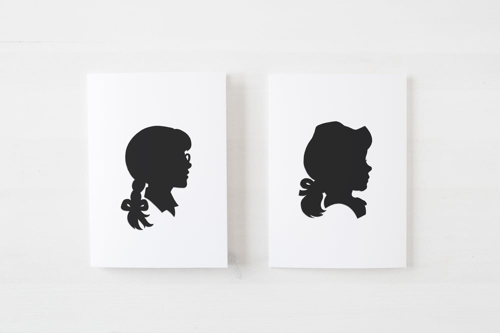 Image of American Girl Inspired Hand-Cut Silhouette {5x7" size} 1990’s Nostalgic Art • Pleasant Company