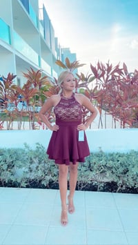 Vestido Rojo Vino Corte A
