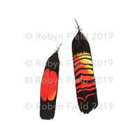 Image 1 of Australian Art print - Glossy black cockatoo feathers