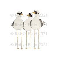 Image 1 of  Australian Art Print - 'The flock' seagulls