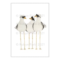 Image 2 of  Australian Art Print - 'The flock' seagulls