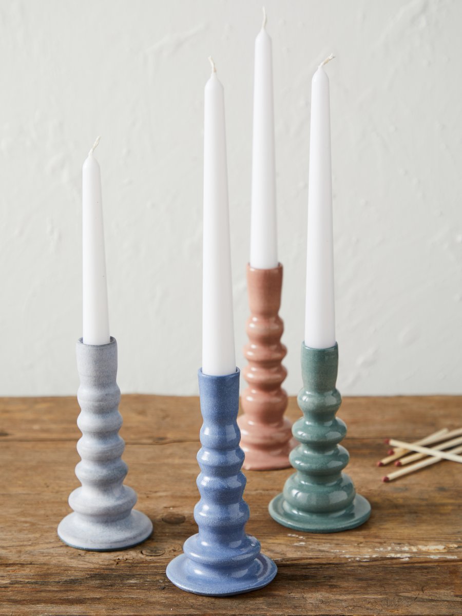 Image of  Set of 2 pastel candlesticks