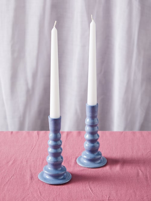 Image of  Set of 2 pastel candlesticks