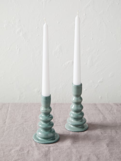 Image of  Set of 2 pastel candlesticks