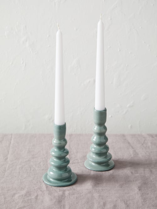 Image of Set of 2 pastel candlesticks
