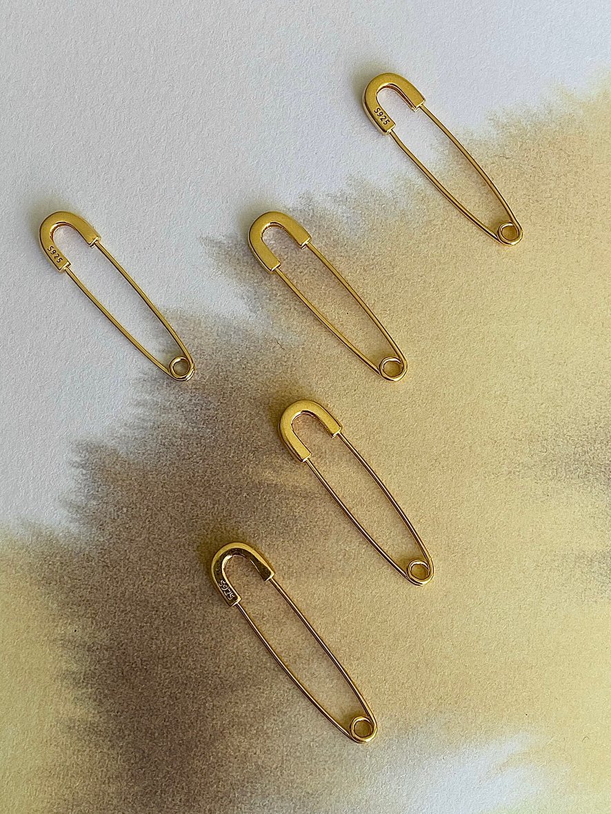 18k gold store safety pin