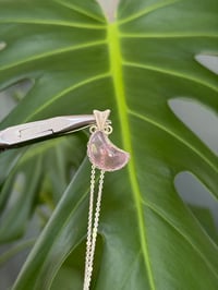 Image 3 of Silver Lavender Amethyst Moon Crystal Necklace