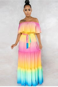 Image 1 of Fun in the Sun with a splash of color maxi dress 