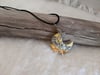 Bumble Bee Jasper Moon Wire Wrapped Necklace