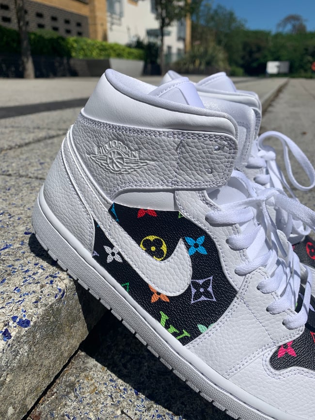 Black rainbow Lv s White jordan 1 s