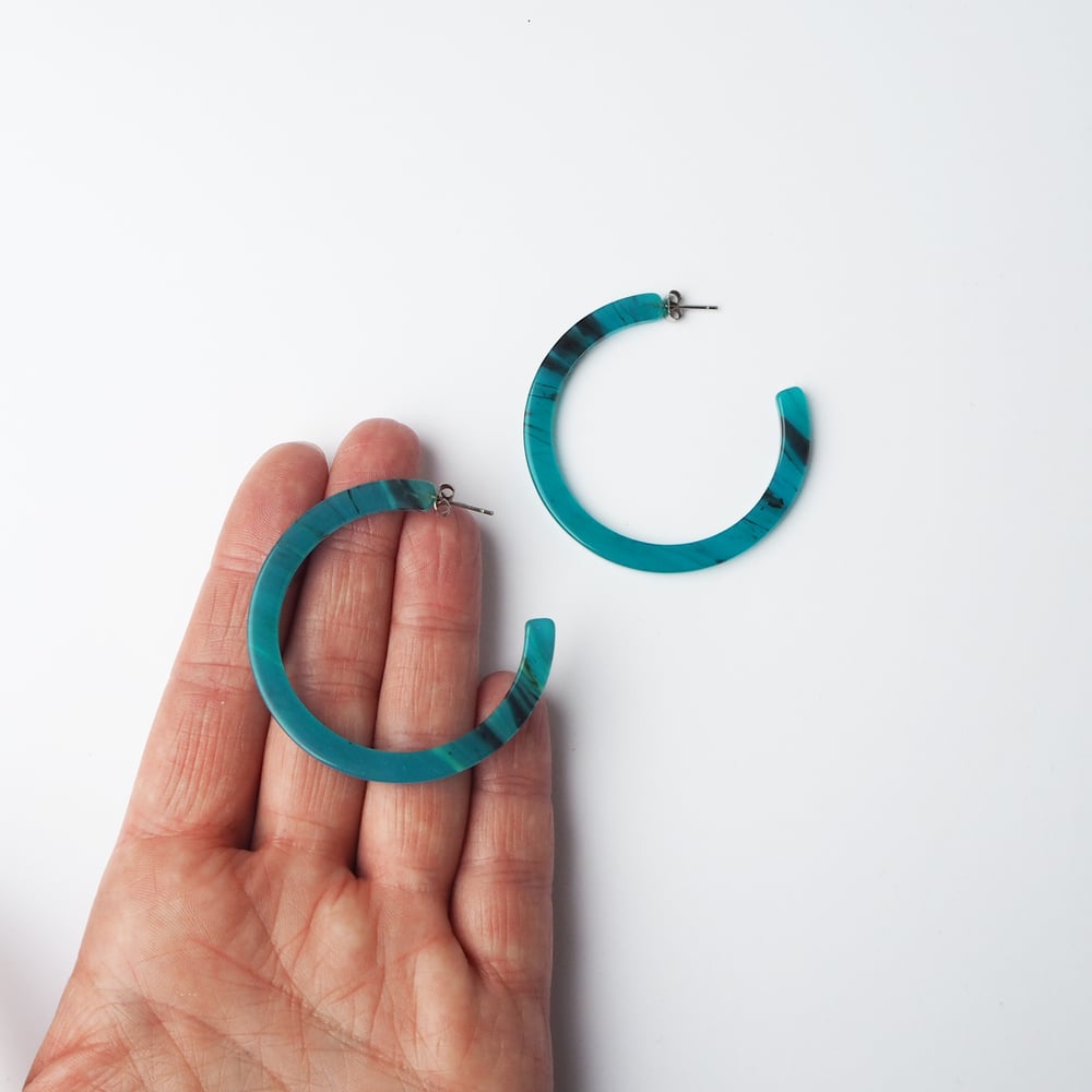 Image of *SAMPLE SALE* Jade Hoop Earrings