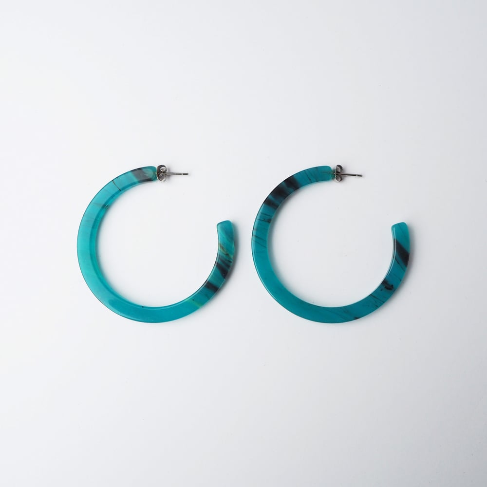 Image of *SAMPLE SALE* Jade Hoop Earrings