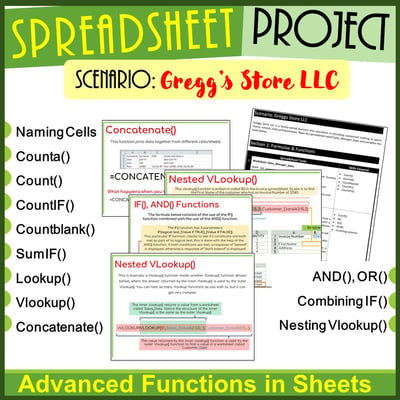 Image of Spreadsheet Skills Project for Google Sheets ¦ Advanced Spreadsheet Functions