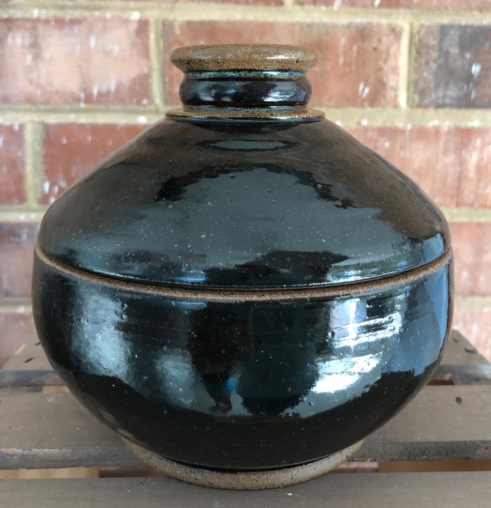Image of Bulbous Black Medium Jar